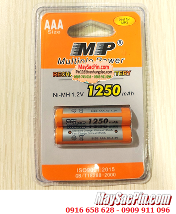 Pin sạc MP HR03 AAA1250mAh _Pin đũa sạc AAA 1.2v MP HR03 AAA 1250mAh (Vỉ 2viên)